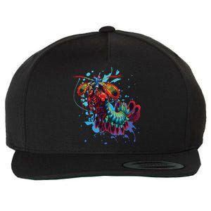 Rainbow Peacock Mantis Shrimp Wool Snapback Cap