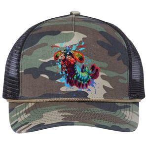 Rainbow Peacock Mantis Shrimp Retro Rope Trucker Hat Cap