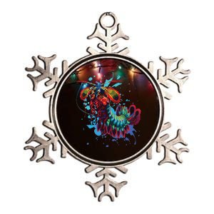 Rainbow Peacock Mantis Shrimp Metallic Star Ornament