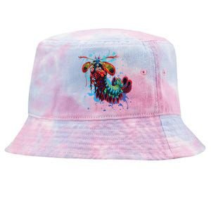 Rainbow Peacock Mantis Shrimp Tie-Dyed Bucket Hat