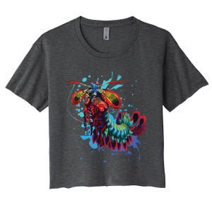 Rainbow Peacock Mantis Shrimp Women's Crop Top Tee