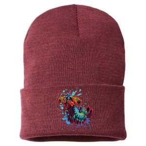 Rainbow Peacock Mantis Shrimp Sustainable Knit Beanie