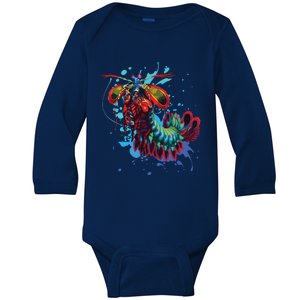 Rainbow Peacock Mantis Shrimp Baby Long Sleeve Bodysuit