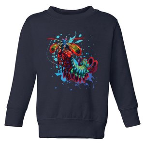 Rainbow Peacock Mantis Shrimp Toddler Sweatshirt