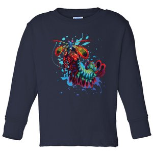 Rainbow Peacock Mantis Shrimp Toddler Long Sleeve Shirt