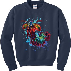 Rainbow Peacock Mantis Shrimp Kids Sweatshirt