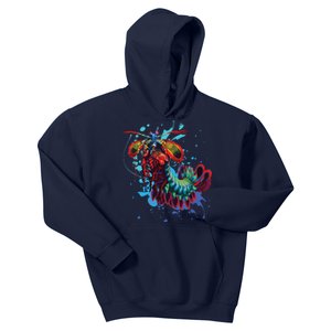 Rainbow Peacock Mantis Shrimp Kids Hoodie