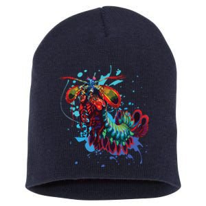 Rainbow Peacock Mantis Shrimp Short Acrylic Beanie