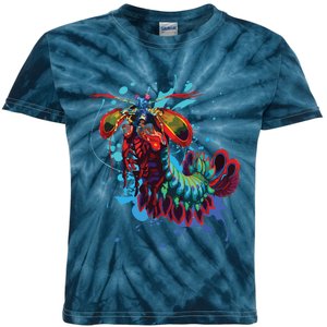 Rainbow Peacock Mantis Shrimp Kids Tie-Dye T-Shirt