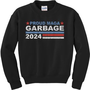 Retro Proud Maga Garbage 2024 Trump Supporter Gift Kids Sweatshirt