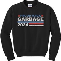 Retro Proud Maga Garbage 2024 Trump Supporter Gift Kids Sweatshirt