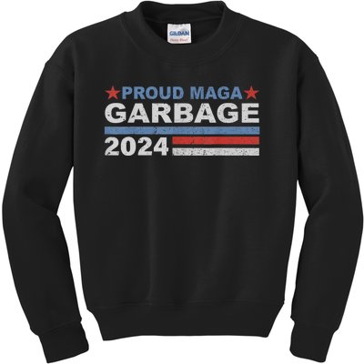 Retro Proud Maga Garbage 2024 Trump Supporter Gift Kids Sweatshirt