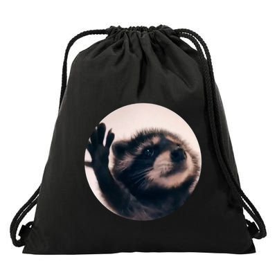 Raccoon Pedro Meme Vibing On Song Drawstring Bag