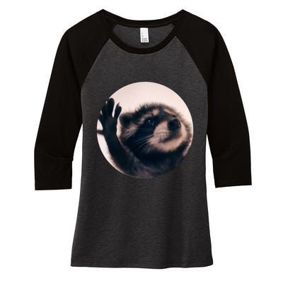 Raccoon Pedro Meme Vibing On Song Women's Tri-Blend 3/4-Sleeve Raglan Shirt