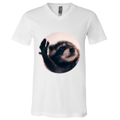 Raccoon Pedro Meme Vibing On Song V-Neck T-Shirt