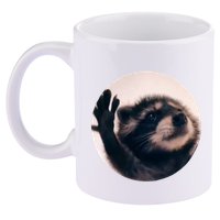 Raccoon Pedro Meme Vibing On Song 11oz C Handle Ceramic Mug