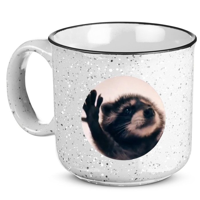 Raccoon Pedro Meme Vibing On Song 15oz Campfire Ceramic Mug