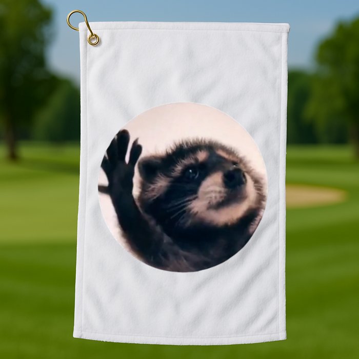 Raccoon Pedro Meme Vibing On Song Golf Towel