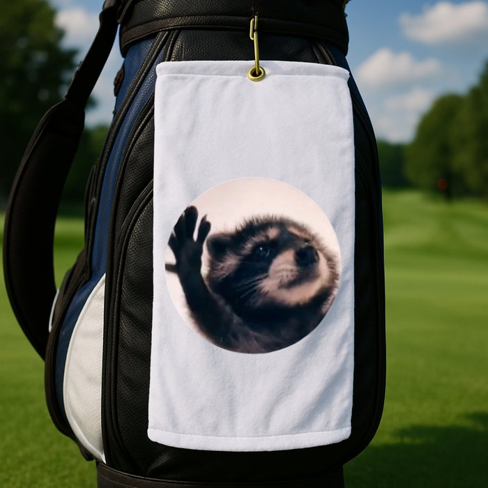 Raccoon Pedro Meme Vibing On Song Golf Towel