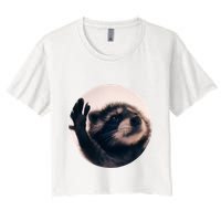 Raccoon Pedro Meme Vibing On Song Crop Top