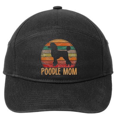 Retro Poodle Mom Gift Dog Mother Pet Poodle Mama 7-Panel Snapback Hat