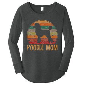 Retro Poodle Mom Gift Dog Mother Pet Poodle Mama Women's Perfect Tri Tunic Long Sleeve Shirt