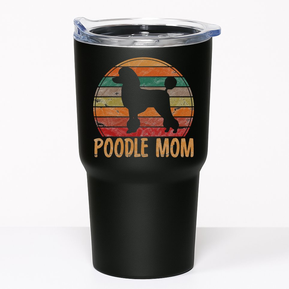 Retro Poodle Mom Gift Dog Mother Pet Poodle Mama Tumbler
