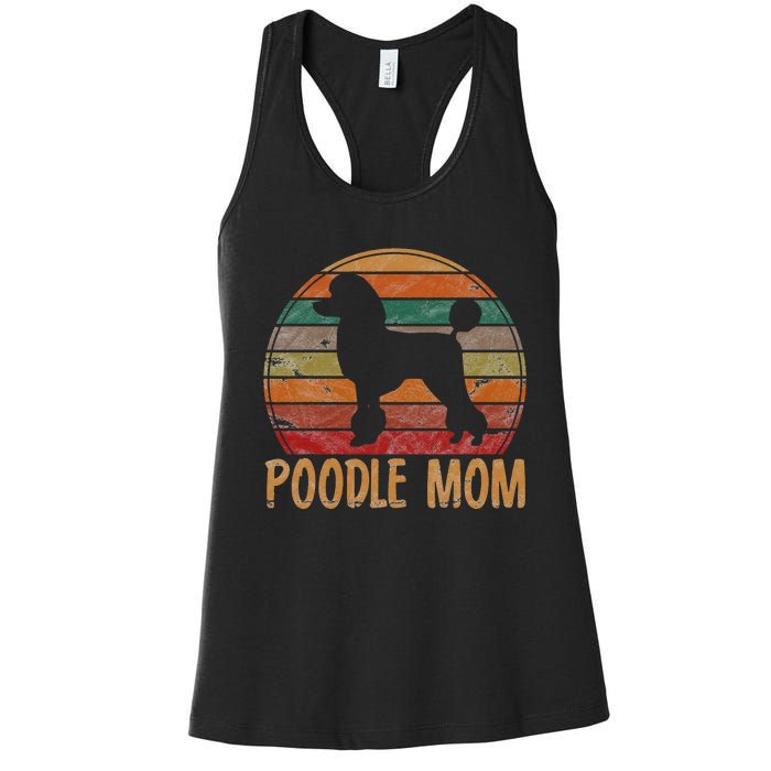 Retro Poodle Mom Gift Dog Mother Pet Poodle Mama Women's Racerback Tank