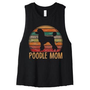 Retro Poodle Mom Gift Dog Mother Pet Poodle Mama Women's Racerback Cropped Tank