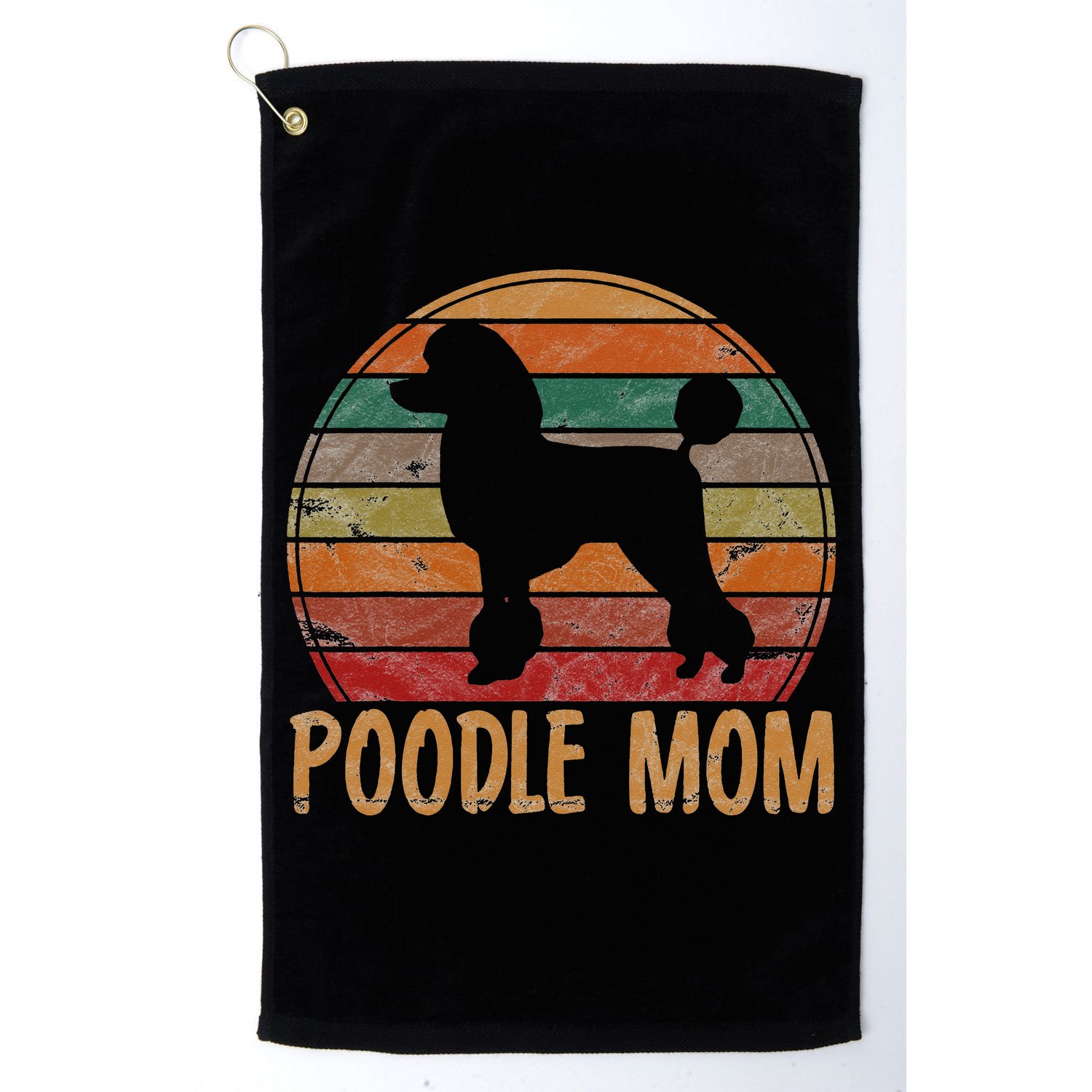 Retro Poodle Mom Gift Dog Mother Pet Poodle Mama Golf Towel