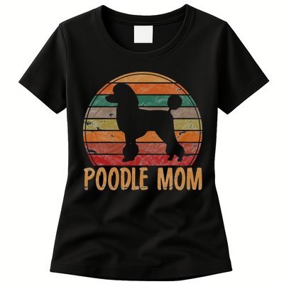 Retro Poodle Mom Gift Dog Mother Pet Poodle Mama Womens T-Shirt