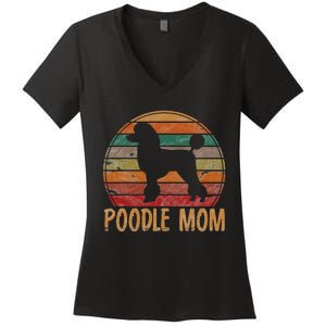 Retro Poodle Mom Gift Dog Mother Pet Poodle Mama Women's V-Neck T-Shirt