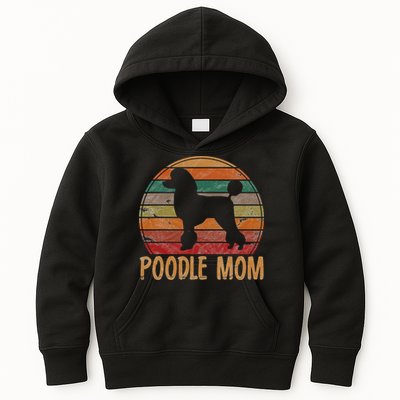 Retro Poodle Mom Gift Dog Mother Pet Poodle Mama Kids Hoodie