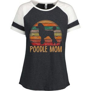 Retro Poodle Mom Gift Dog Mother Pet Poodle Mama Enza Ladies Jersey Colorblock Tee