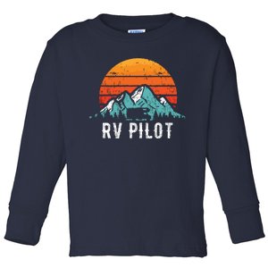 RV Pilot Motorhome Travel Stuff RV Vacation Retro RV Pilot Toddler Long Sleeve Shirt