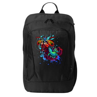 Rainbow Peacock Mantis Shrimp Blue Splash City Backpack