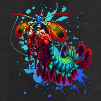 Rainbow Peacock Mantis Shrimp Blue Splash Adult Drive Performance Visor