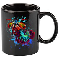Rainbow Peacock Mantis Shrimp Blue Splash 11oz C Handle Ceramic Mug