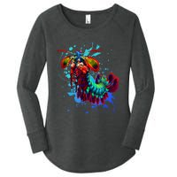 Rainbow Peacock Mantis Shrimp Blue Splash Women's Perfect Tri Tunic Long Sleeve Shirt