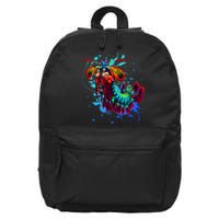 Rainbow Peacock Mantis Shrimp Blue Splash 16 in Basic Backpack