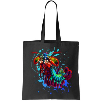 Rainbow Peacock Mantis Shrimp Blue Splash Bag