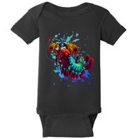 Rainbow Peacock Mantis Shrimp Blue Splash Baby Bodysuit