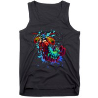 Rainbow Peacock Mantis Shrimp Blue Splash Tank Top