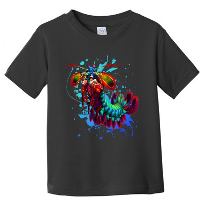 Rainbow Peacock Mantis Shrimp Blue Splash Toddler T-Shirt