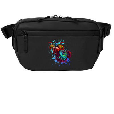 Rainbow Peacock Mantis Shrimp Blue Splash Crossbody Pack