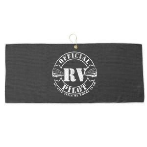 RV Pilot Motorhome Camping Retirement Adventure Class A Large Microfiber Waffle Golf Towel