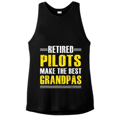 Retired Pilots Make Best Grandpas Costume Retirement Ladies PosiCharge Tri-Blend Wicking Tank