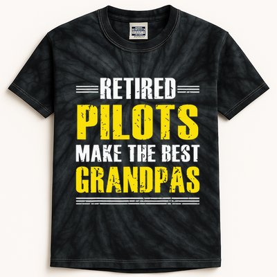 Retired Pilots Make Best Grandpas Costume Retirement Kids Tie-Dye T-Shirt