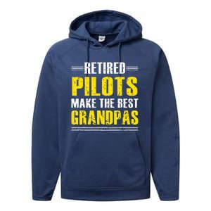 Retired Pilots Make Best Grandpas Costume Retirement Performance Fleece Hoodie