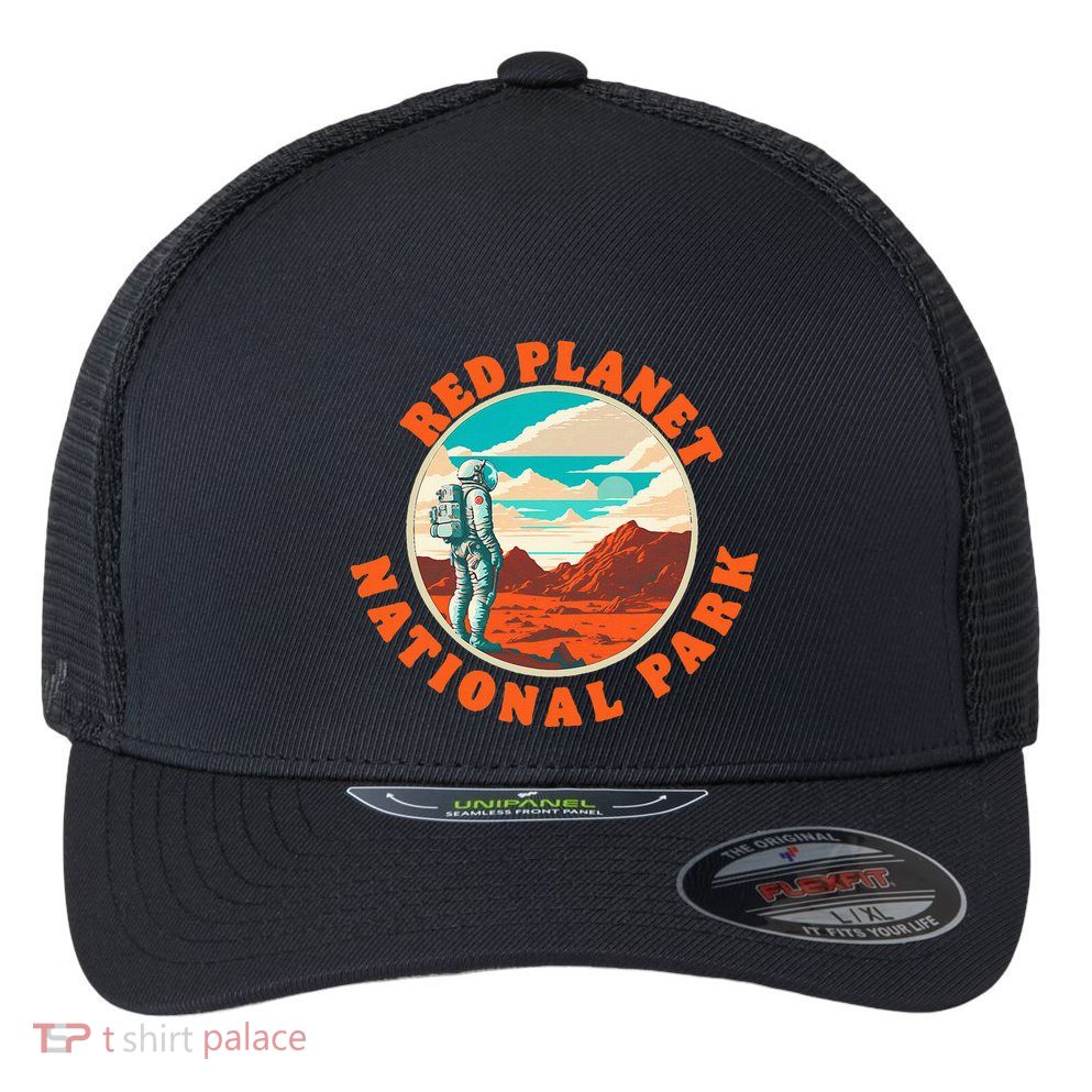 Red Planet Mars National Park Explore Mars Vintage Flexfit Unipanel Trucker Cap